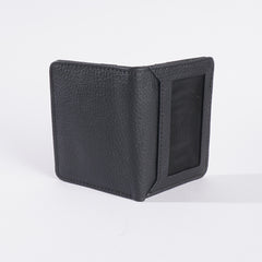 Genuine Leather Bifold Slim Credit Card Holder Black
