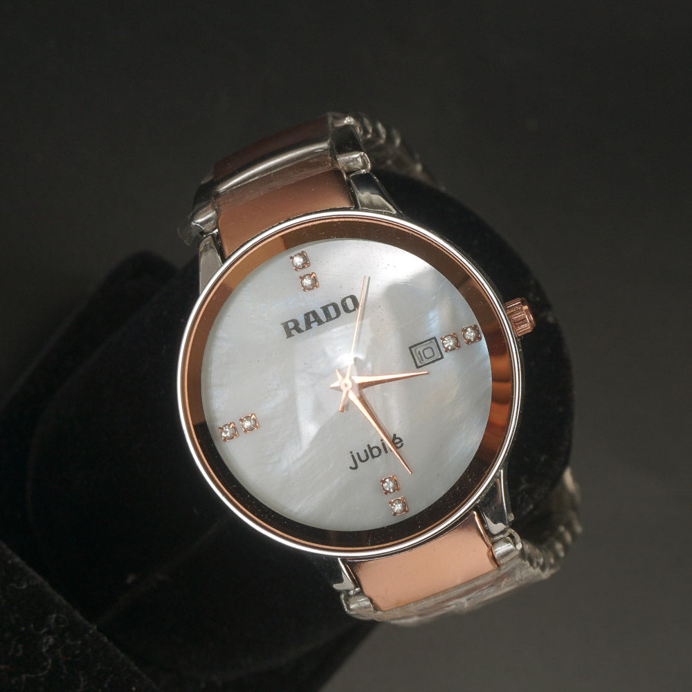 Two Tone Rosegold Chain Wrist Watch White Dial