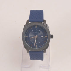 Man's Wrist Watch Black with Blue Straps