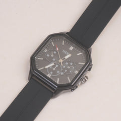 Man's Wrist Watch Black with Black Straps