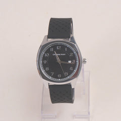 Man's Wrist Watch Silver with Black Straps