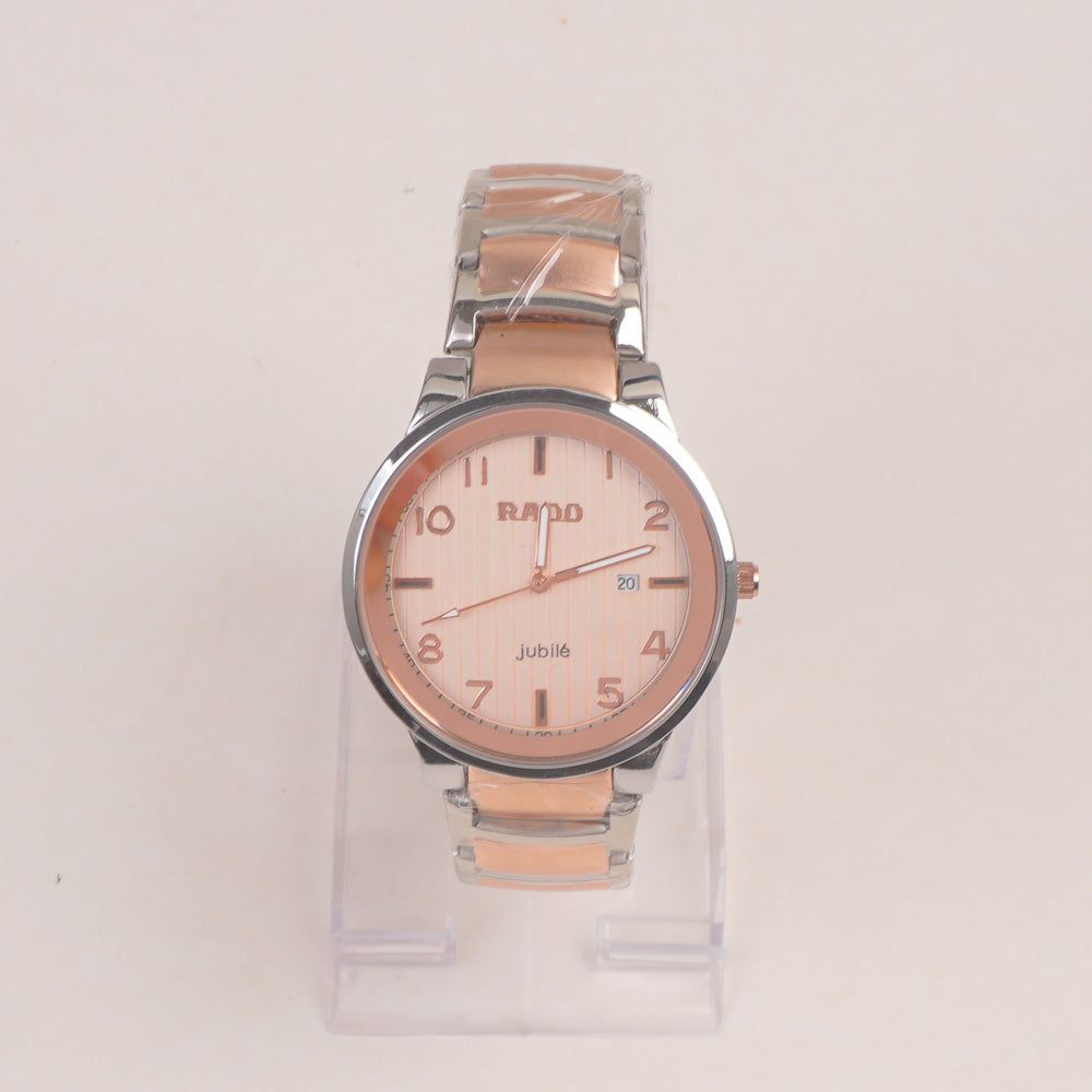 Two Tone Rosegold Chain Wrist Watch White Dial