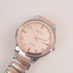 Two Tone Rosegold Chain Wrist Watch White Dial