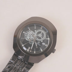 Black Chain Wrist Watch Black Dial