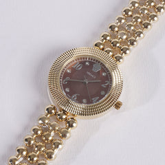 Womens Golden Chain Watch Copper Color