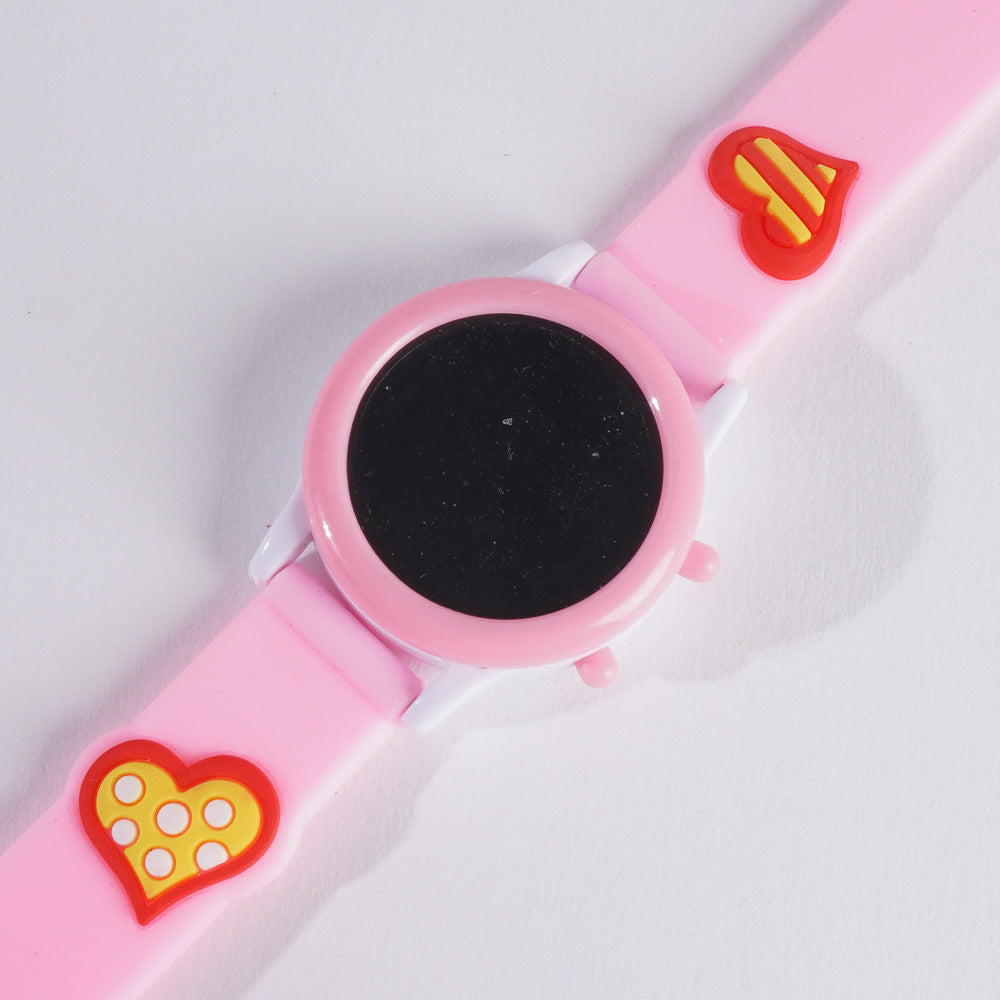 Digital LED KIDS Wrist Watch Pink Heart Design