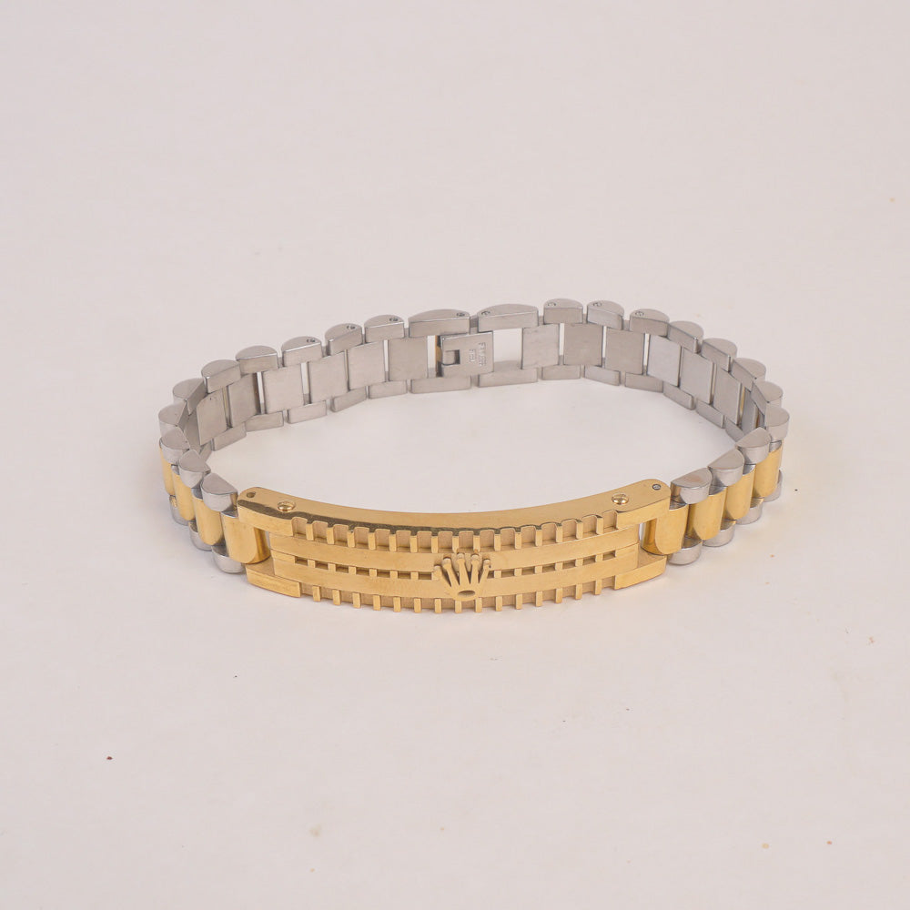 Two Tone Mens Golden Chain Bracelet R