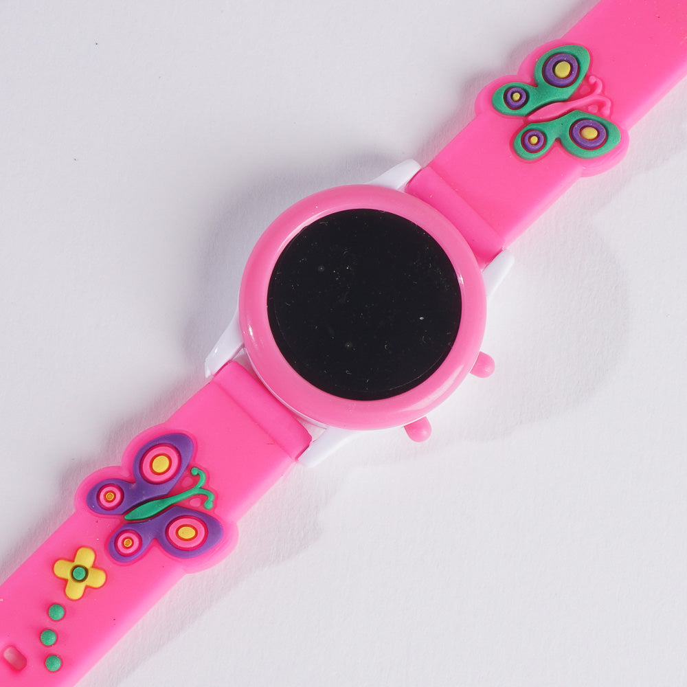 Digital LED KIDS Wrist Watch Dark Pink B Design