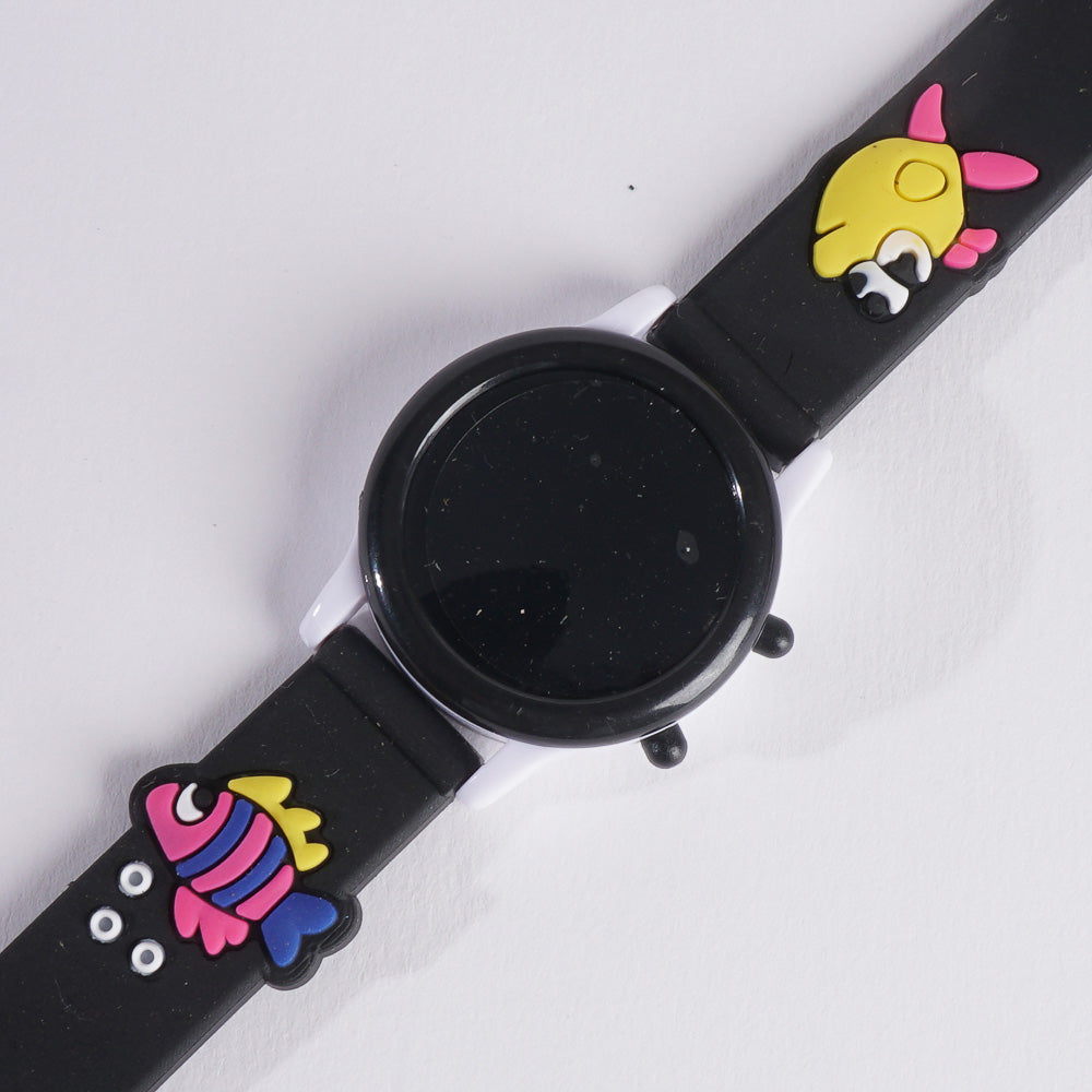 Digital LED KIDS Wrist Watch Black Fish Design
