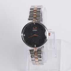 Two Tone Womens Silver Chain Wrist Watch F