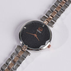 Two Tone Womens Silver Chain Wrist Watch F