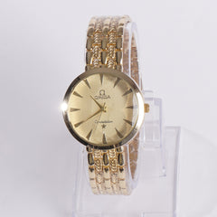 Women Stylish Chain Wrist Watch Golden