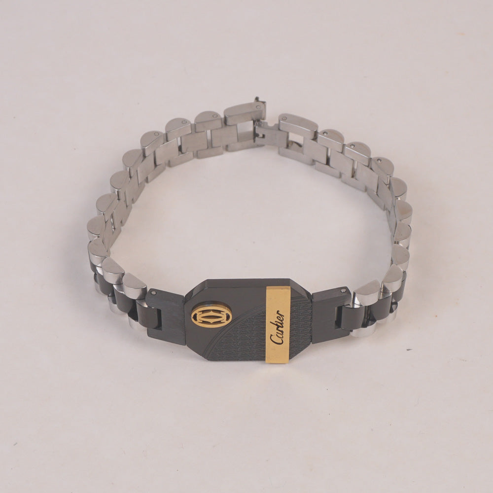 Two Tone Mens Black Chain Bracelet C