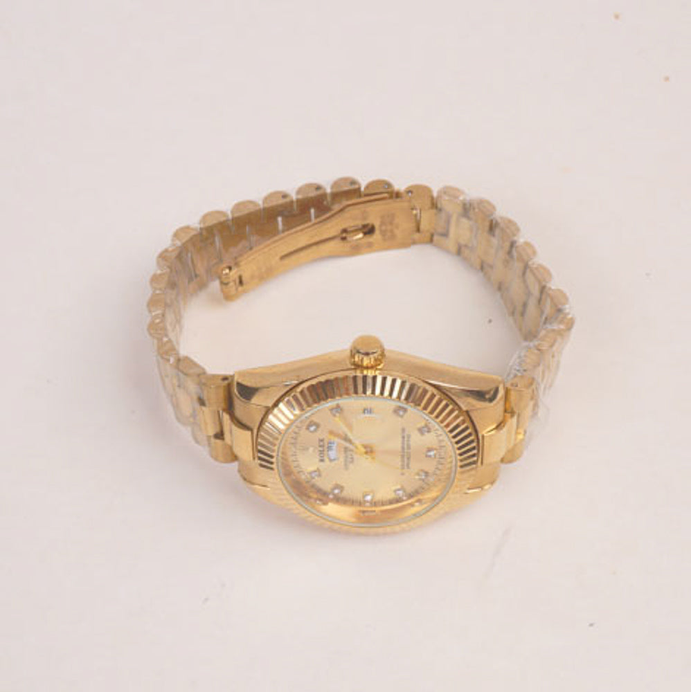 Mens Chain Golden Wrist Watch Golden R