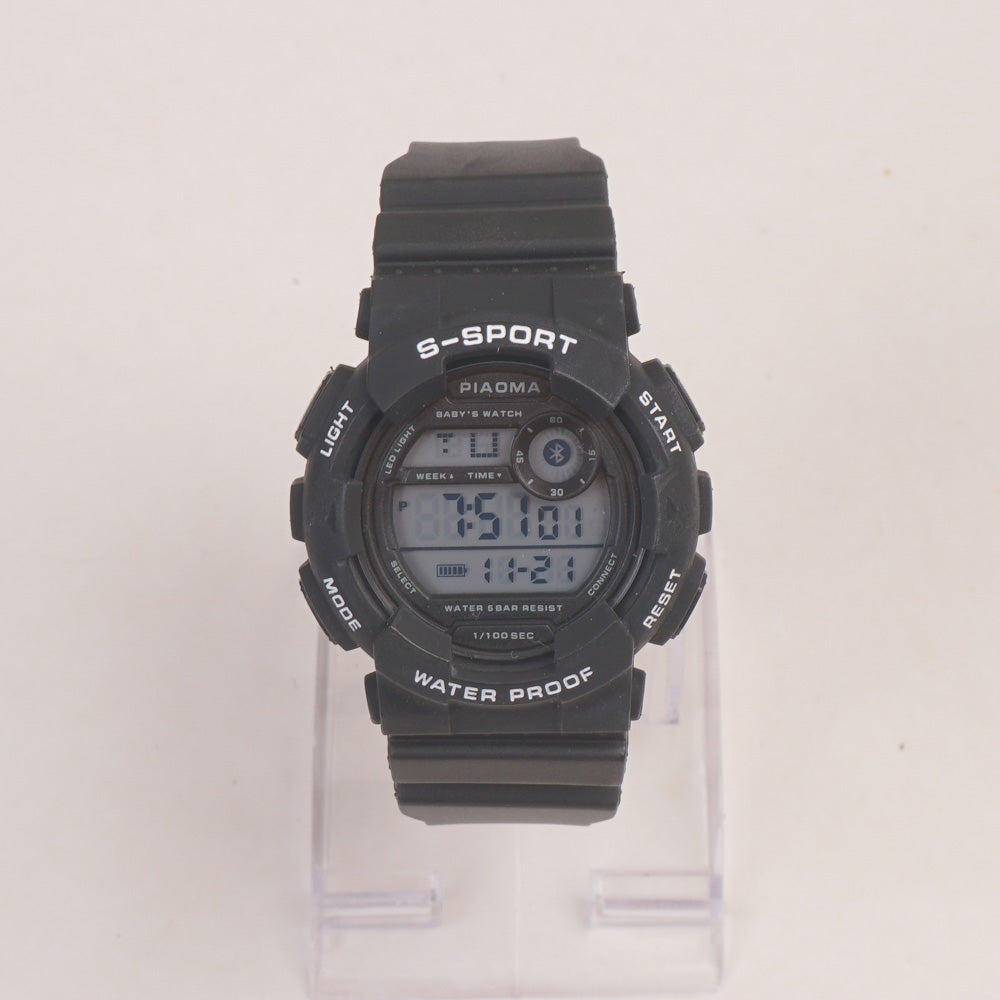 Black sports digital watch for kids