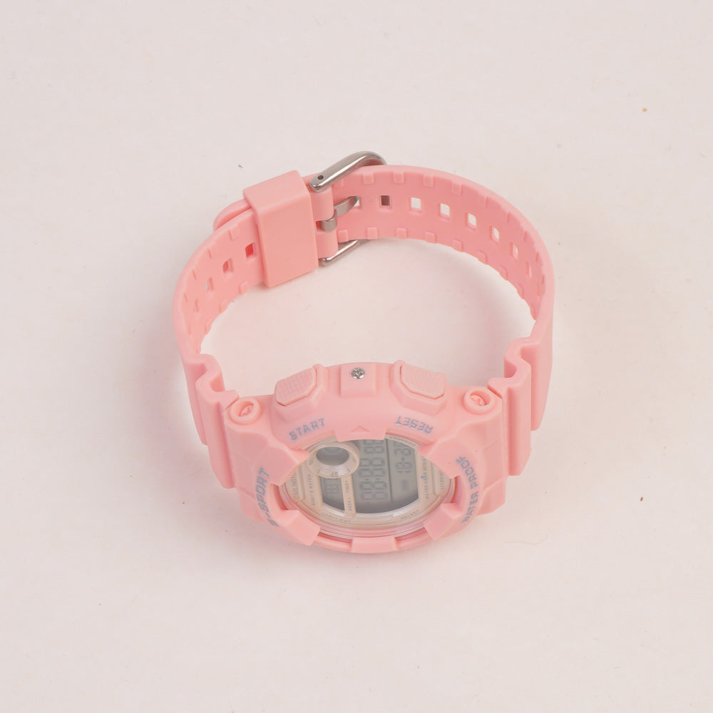 Pink sports digital watch for kids