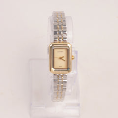 Two Tone Woman Chain Silver_Golden Wrist Watch Golden Dial