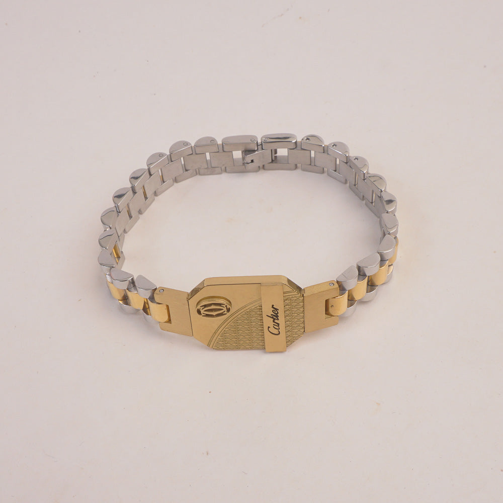 Two Tone Mens Golden Chain Bracelet C