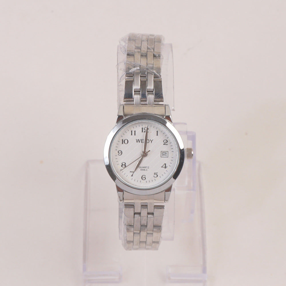 Silver Chain Womans Watch White Dial 6006-3