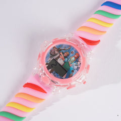 Rubber Strap Fashion Dial Wrist Watch Lite Pink