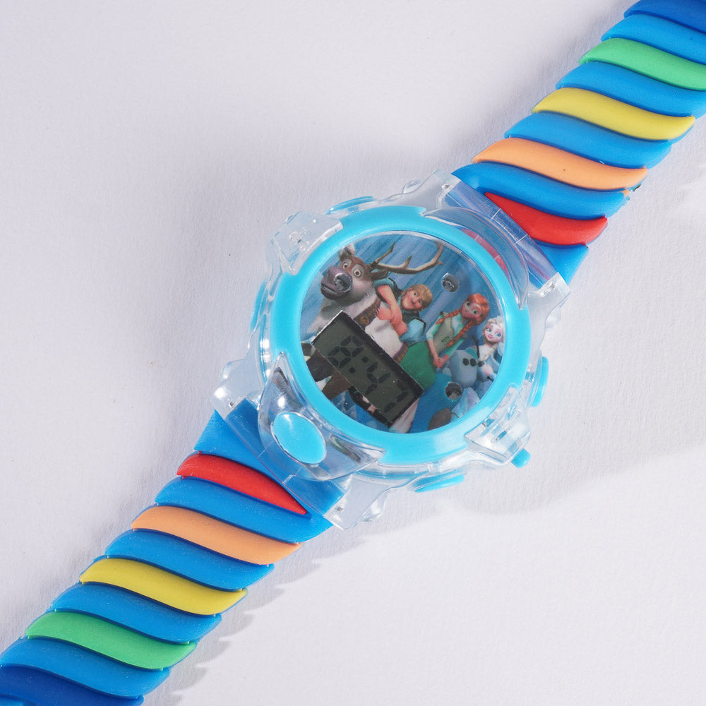 Rubber Strap Fashion Dial Wrist Watch Cyan