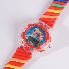 Rubber Strap Fashion Dial Wrist Watch Red