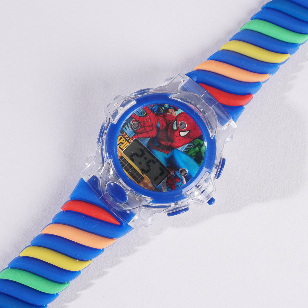 Rubber Strap Fashion Dial Wrist Watch Blue