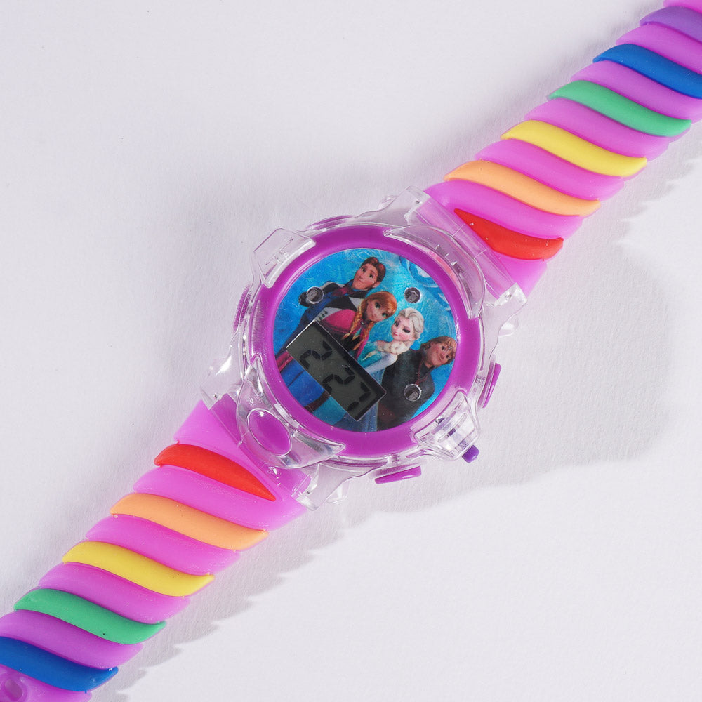 Rubber Strap Fashion Dial Wrist Watch Purple
