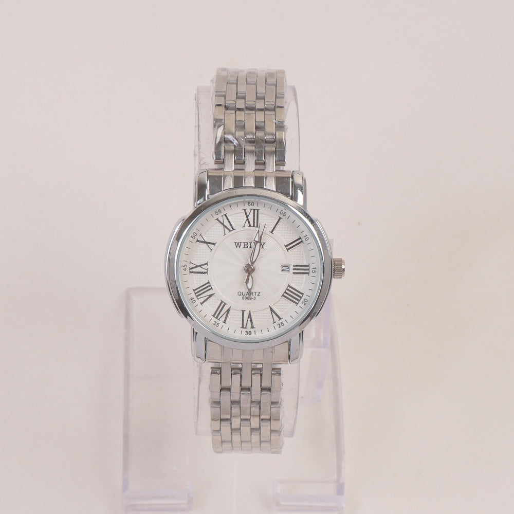 Silver Chain Womans Watch White Dial 8009-3