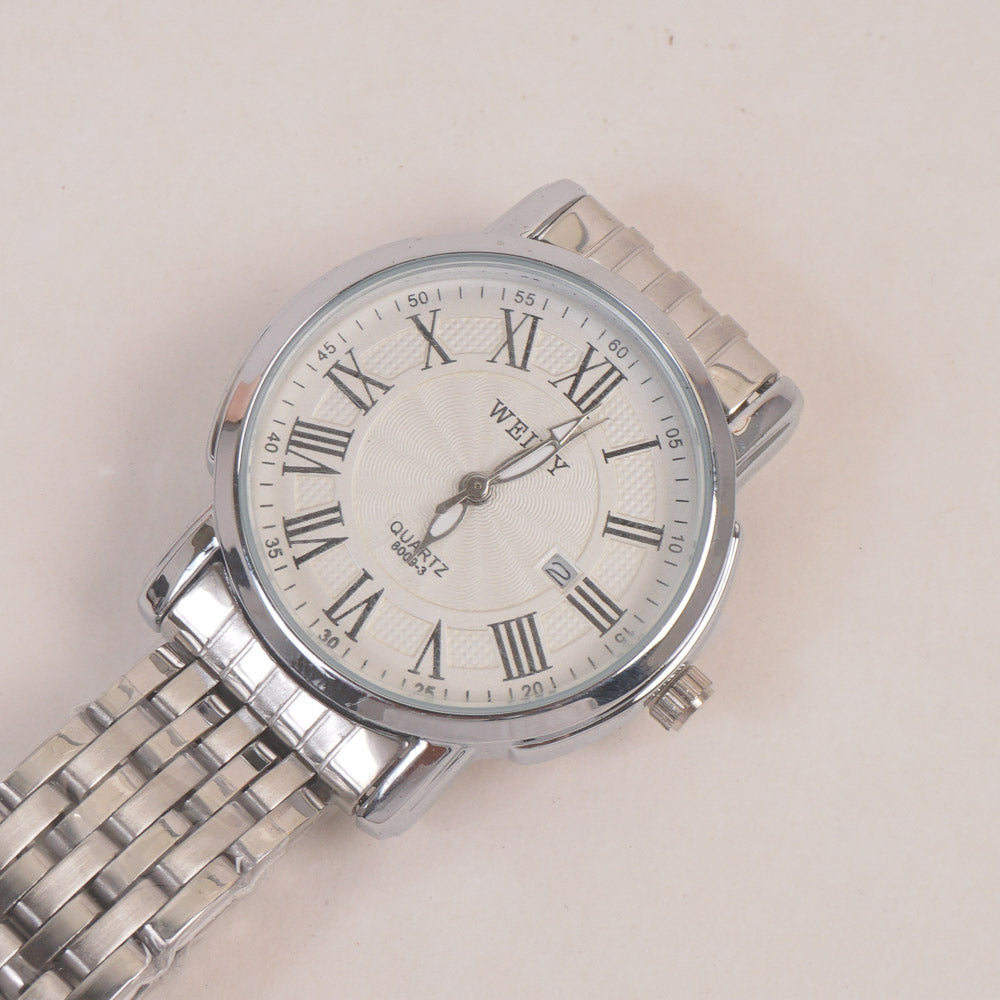 Silver Chain Womans Watch White Dial 8009-3