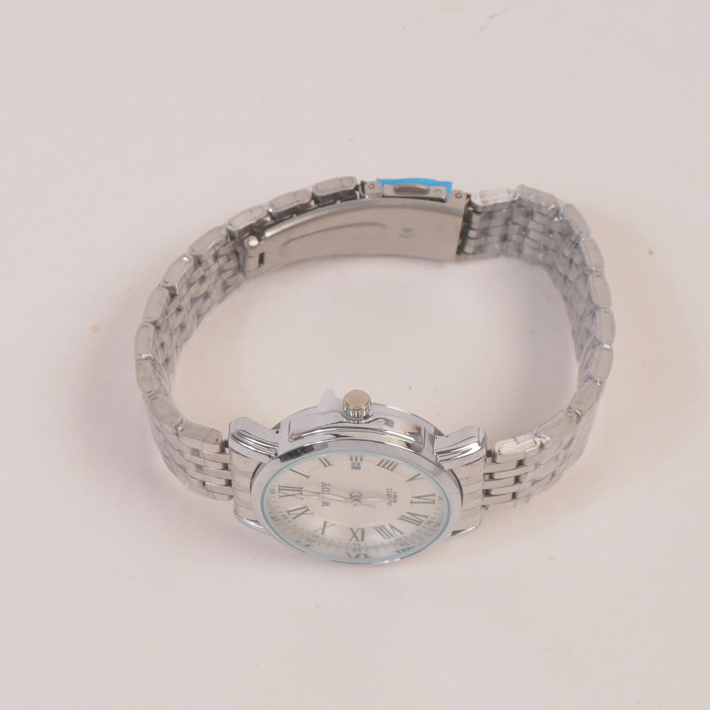 Silver Chain Womans Watch White Dial 8009-3