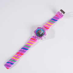 Rubber Strap Fashion Dial Wrist Watch Purple