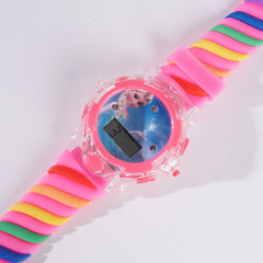 Rubber Strap Fashion Dial Wrist Watch Pink