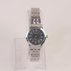 Silver Chain Womans Watch Black Dial 6007-10