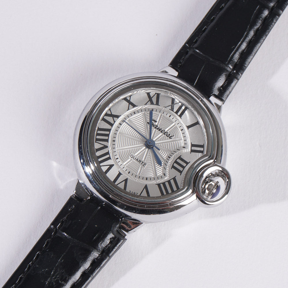 Women Stylish Wrist Watch Black-Silver