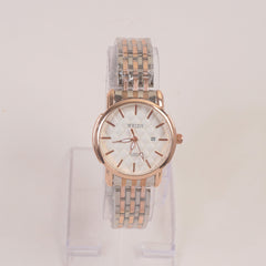 Two Tone Rosegold Womans Watch White Dial 6008-6