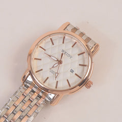 Two Tone Rosegold Womans Watch White Dial 6008-6