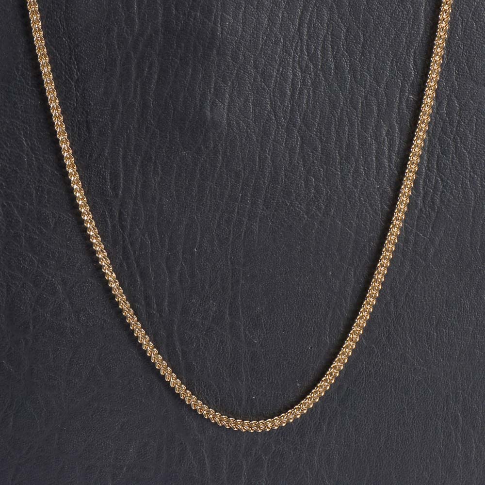 Mens Fancy Chain Necklace 3mm Golden