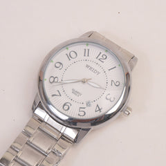 Mans Silver Chain Wrist Watch with White Dial 8002-5