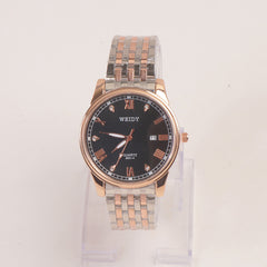 Two Tone Mans Rosegold Chain Wrist Watch with Black Dial 8601-4