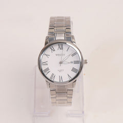 Mans Silver Chain Wrist Watch with White Dial 8601-1