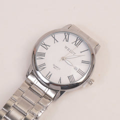 Mans Silver Chain Wrist Watch with White Dial 8601-1