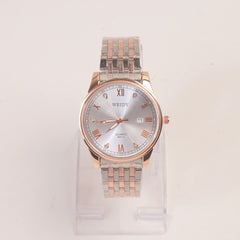 Two Tone Mans Rosegold Chain Wrist Watch with Silver Dial 8601-4