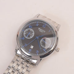 Mans Silver Chain Wrist Watch with Black Dial 8006-1