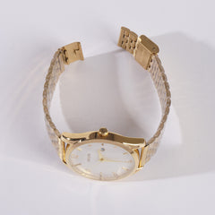 Golden Chain Wrist Watch For Men & Women W