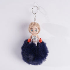 Key Chain Cute Fashion Kids Plush Doll Navy Blue