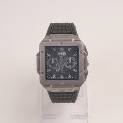 Men's Wrist Watch HB Black Strap Grey Dial