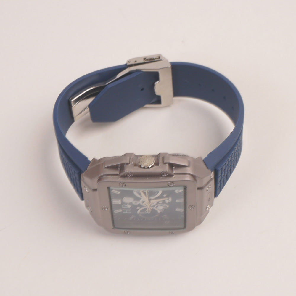 Men's Wrist Watch HB Blue Strap Grey Dial