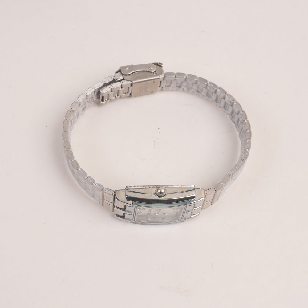 Two Tone Woman Chain Silver Wrist Watch