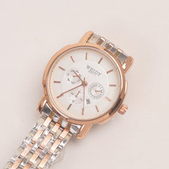 Two Tone Rosegold Womans Watch White Dial 6011-1